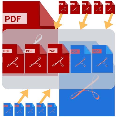 Showing combine PDF files by selection and rearranging pages
